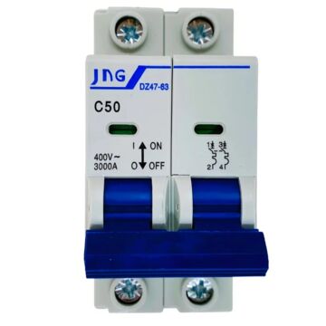 DISJUNTOR DIN BIPOLAR 50A CURVA C JNG