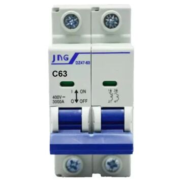 DISJUNTOR DIN BIPOLAR 63A CURVA C JNG