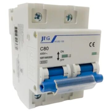 DISJUNTOR DIN BIPOLAR 80A CURVA C JNG