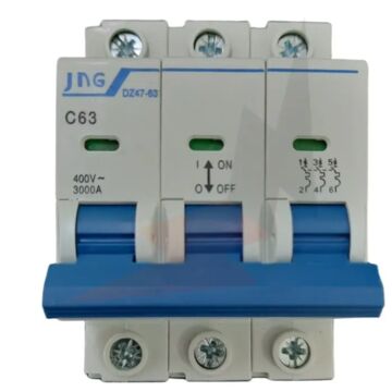 DISJUNTOR DIN TRIPOLAR 63A CURVA C JNG