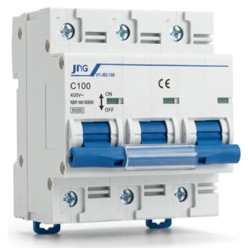 DISJUNTOR DIN TRIPOLAR 100A CURVA C JNG