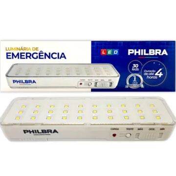LUMINÁRIA DE EMERGÊNCIA 30 LEDS PHILBRA BIVOLT - 37