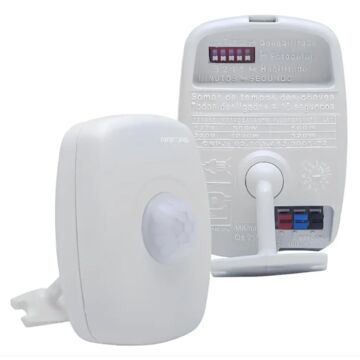 SENSOR PRESENÇA PAREDE 180° SOBREPOR COM FOTOCELULA 6 FUNÇÕES QUALITRONIX - 46