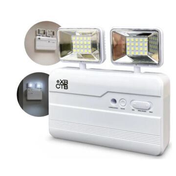 LUMINÁRIA DE EMERGÊNCIA LED 2 FARÓIS 2200 LÚMENS BIVOLT