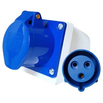 TOMADA INDUSTRIAL SOBREPOR 2P+T 16A 6H AZUL JNG - 57