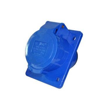 TOMADA INDUSTRIAL DE EMBUTIR 32A 9H 250V 3P+T AZUL JNG