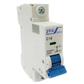 DISJUNTOR DIN UNIPOLAR 16A CURVA C JNG