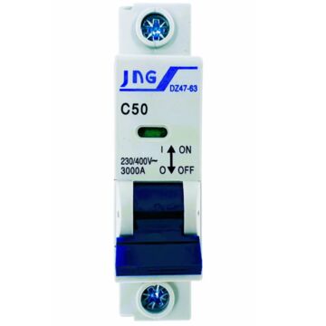 DISJUNTOR DIN UNIPOLAR 50A CURVA C JNG - 82