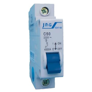 DISJUNTOR DIN UNIPOLAR 50A CURVA C JNG