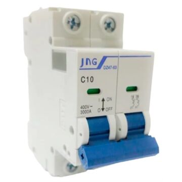 DISJUNTOR DIN BIPOLAR 10A CURVA C JNG