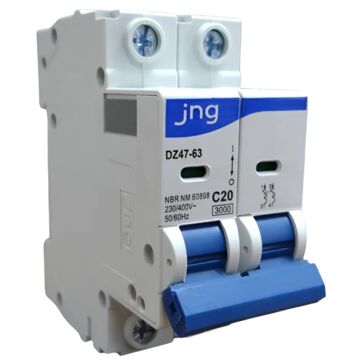 DISJUNTOR DIN BIPOLAR 20A CURVA C JNG