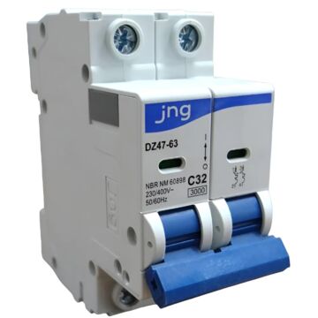 DISJUNTOR DIN BIPOLAR 32A CURVA C JNG